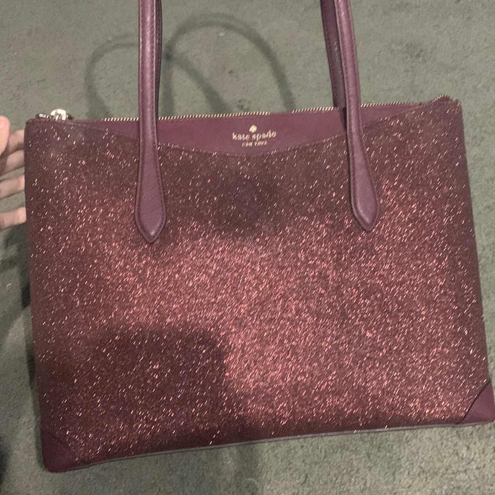 Purple glitter large Kate spade tote